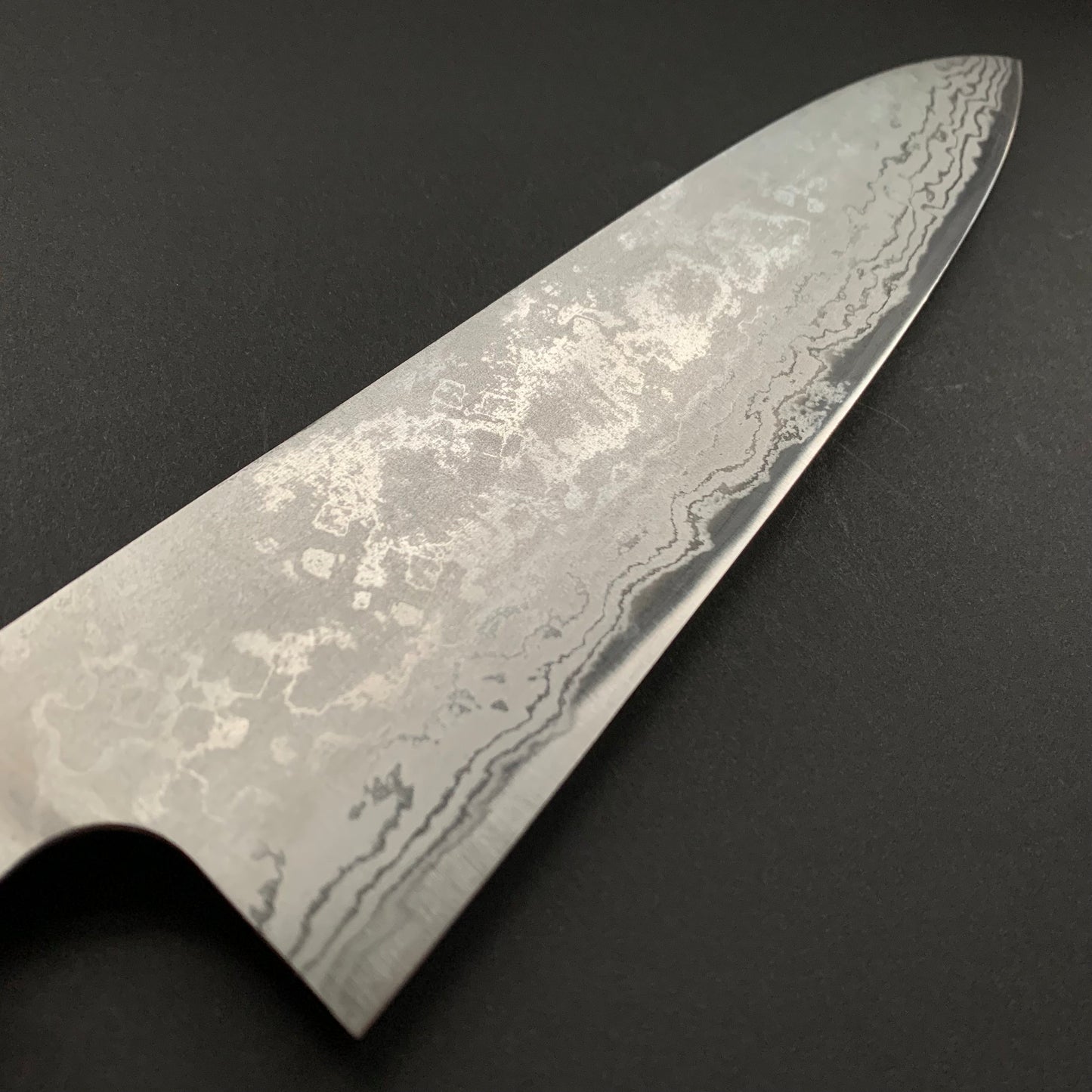 Gyuto knife, Shirogami 2 Iron Clad, Suminigashi finish- Kamo