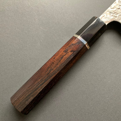 Gyuto knife, ATS34 steel with stainless steel cladding, Tsuchime Migaki finish - Manaka Kisuke