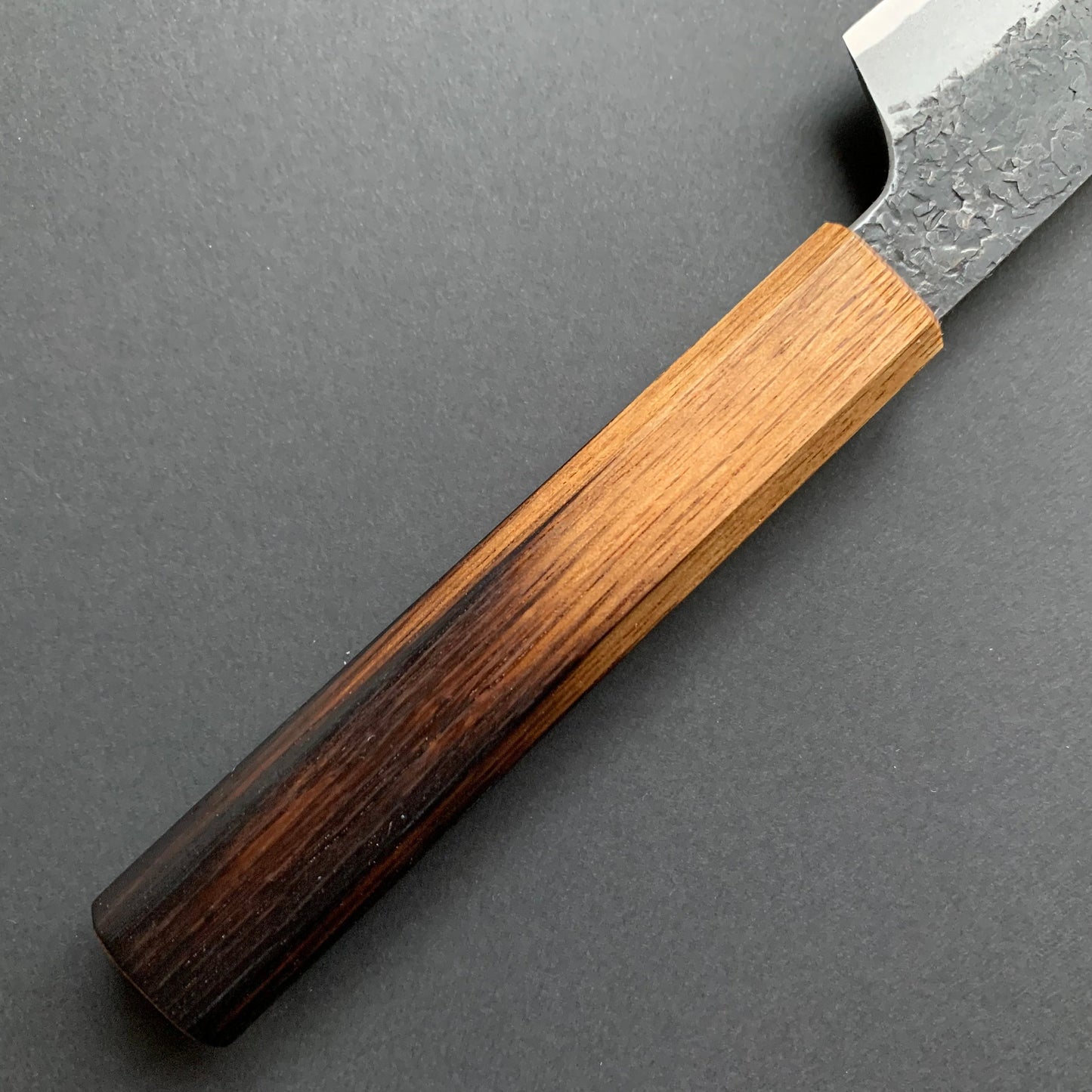 Kiritsuke Petty knife, Aogami 2 carbon steel with iron cladding, Kurouchi and Tsuchime finish, Homura series - Sakai Takayuki