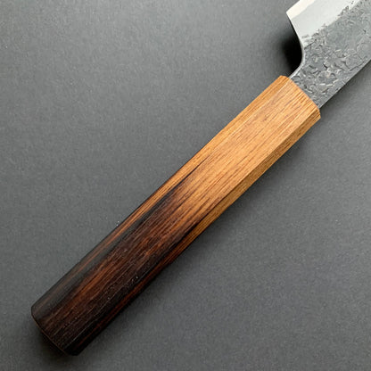 Kiritsuke Petty knife, Aogami 2 carbon steel with iron cladding, Kurouchi and Tsuchime finish, Homura series - Sakai Takayuki