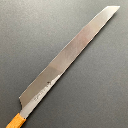 Sakimaru Yanagiba knife, Aogami 2 carbon steel with iron cladding, Kurouchi and Tsuchime finish, Homura series - Sakai Takayuki