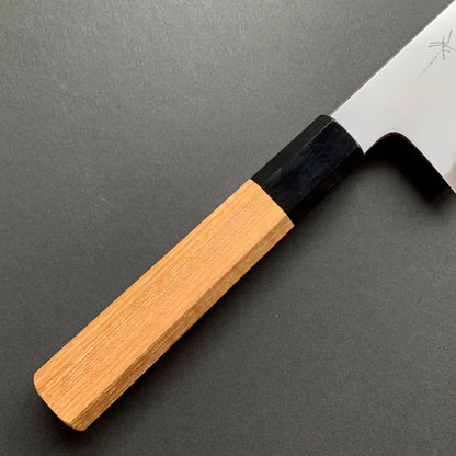 Nakiri Knife, Aogami 2 with Iron cladding, Kasumi finish - Tetsujin Hamono