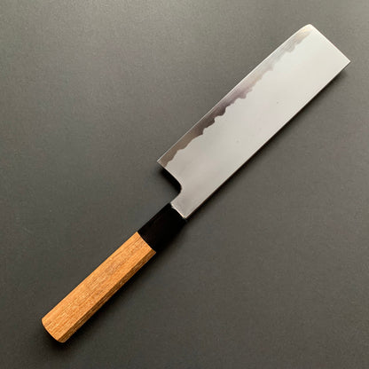 Nakiri Knife, Aogami 2 with Iron cladding, Kasumi finish - Tetsujin Hamono