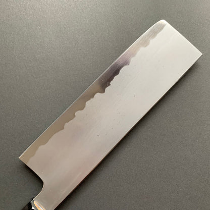 Nakiri Knife, Aogami 2 with Iron cladding, Kasumi finish - Tetsujin Hamono
