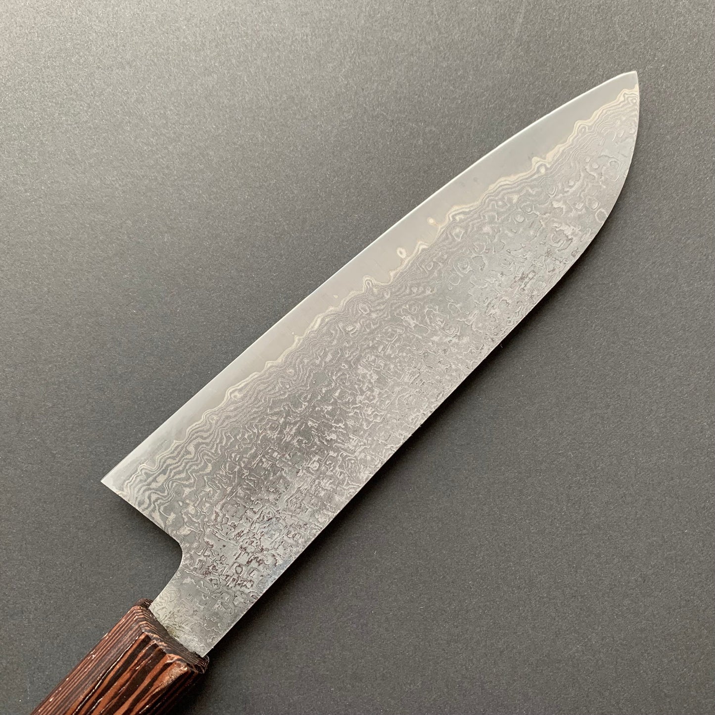 Santoku knife, SG2 powder steel, Damascus finish, mono Wenge handle - Shigeki Tanaka