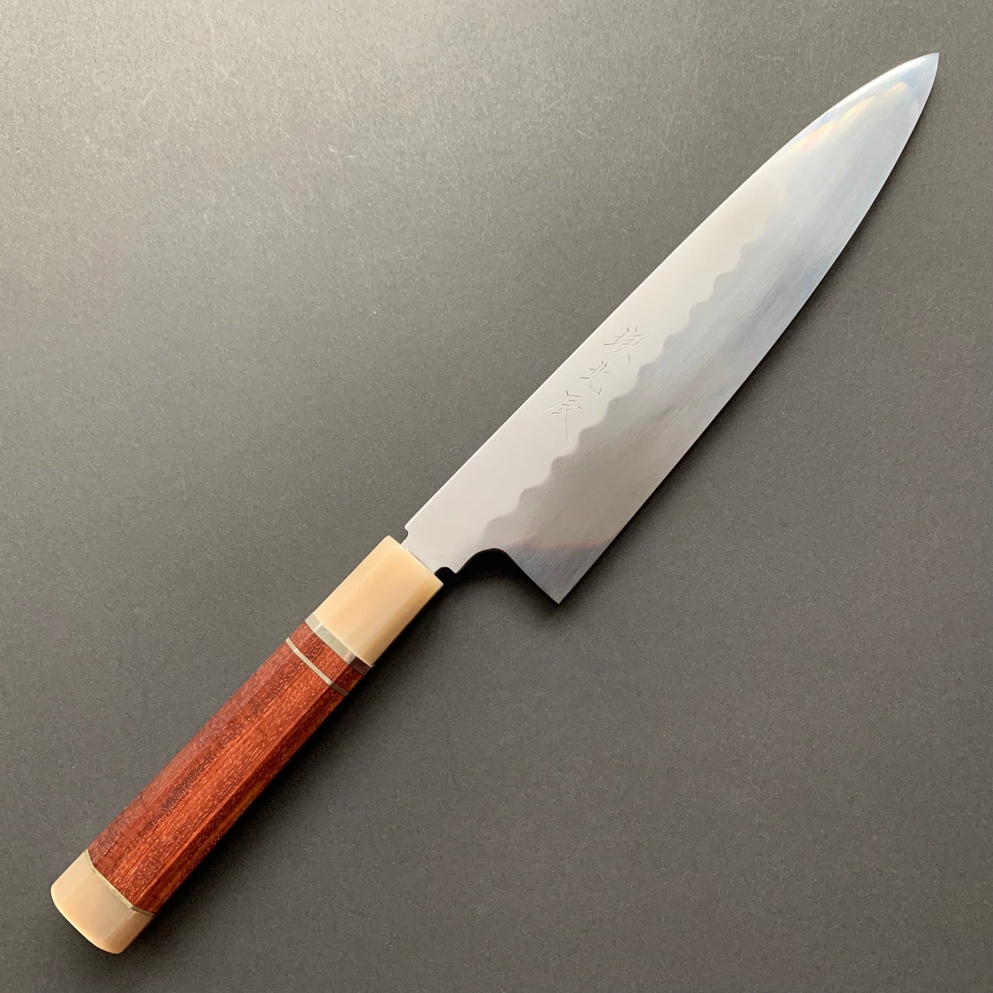 Honyaki Gyuto knife, Shirogami 3 Carbon steel, mirror polish finish - Ikeda