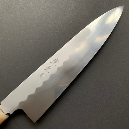 Honyaki Gyuto knife, Shirogami 3 Carbon steel, mirror polish finish - Ikeda
