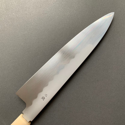 Honyaki Gyuto knife, Shirogami 3 Carbon steel, mirror polish finish - Ikeda