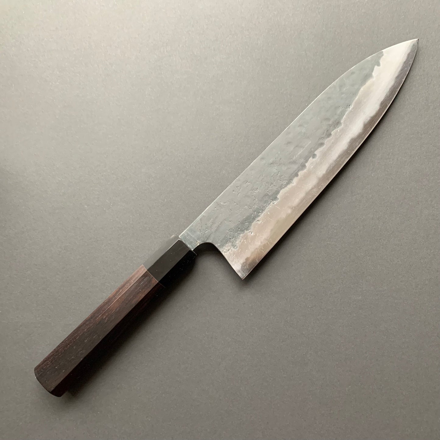 Gyuto knife, Shirogami 1 with Iron cladding, Kurouchi finish - Matsubara