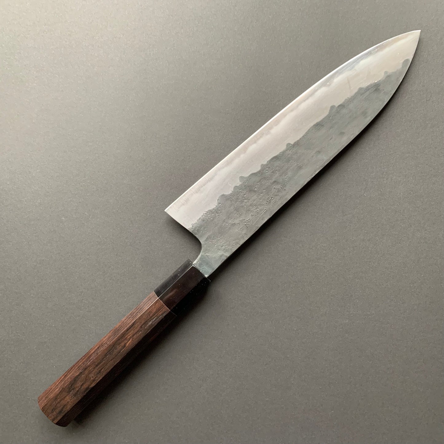 Gyuto knife, Shirogami 1 with Iron cladding, Kurouchi finish - Matsubara