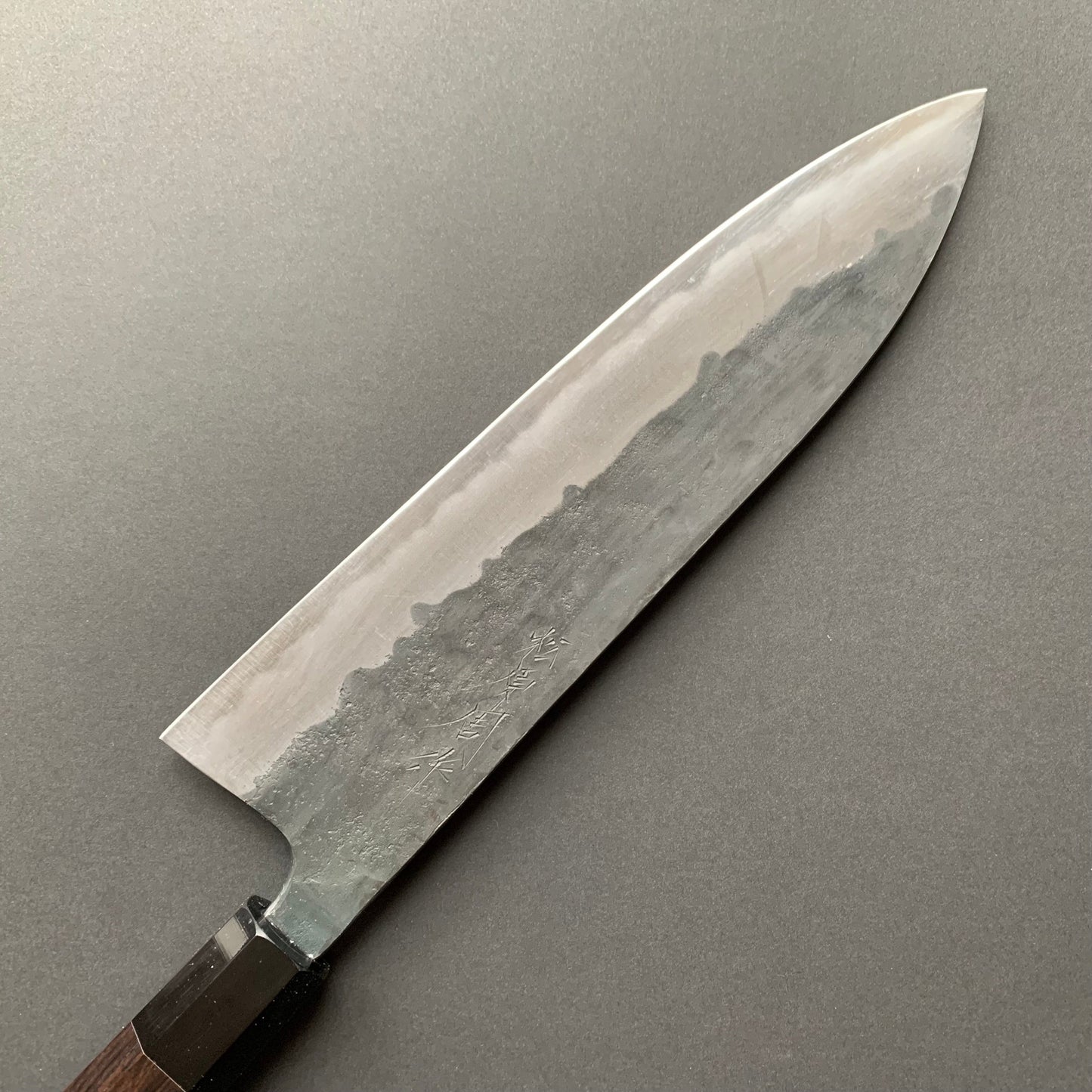 Gyuto knife, Shirogami 1 with Iron cladding, Kurouchi finish - Matsubara