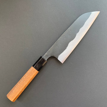 Santoku knife, Aogami 2 with iron cladding, Damascus finish - Kajibee