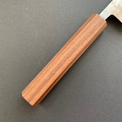 Petty knife, Shirogami 1 with stainless steel cladding, nashiji finish, Maboroshi range, wa handle - Fujiwara