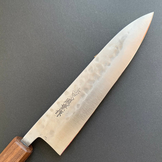 Petty knife, Shirogami 1 with stainless steel cladding, nashiji finish, Maboroshi range, wa handle - Fujiwara