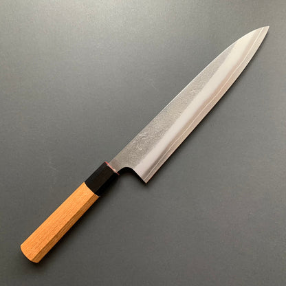 Gyuto knife, SKD tool steel, nashiji finish (teak handle) - Yoshikane