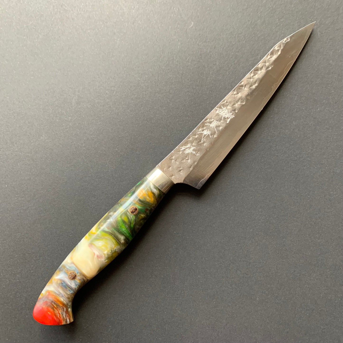 Petty Knife, SG2 Powder Steel, Western style acrylic handle, Tsuchime Finish - Yu Kurosaki