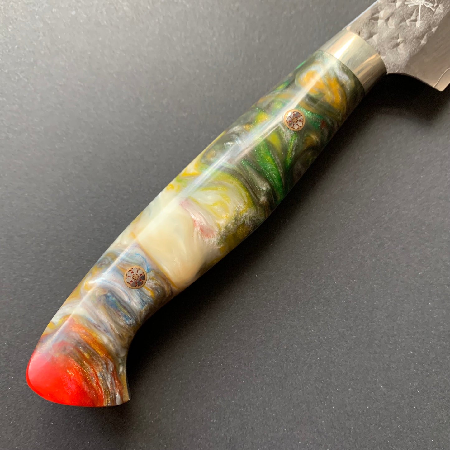 Petty Knife, SG2 Powder Steel, Western style acrylic handle, Tsuchime Finish - Yu Kurosaki