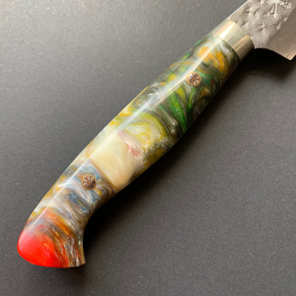 Petty Knife, SG2 Powder Steel, Western style acrylic handle, Tsuchime Finish - Yu Kurosaki