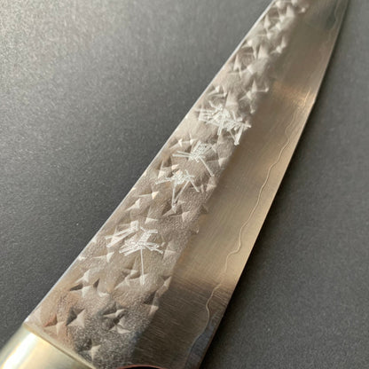 Petty Knife, SG2 Powder Steel, Western style acrylic handle, Tsuchime Finish - Yu Kurosaki