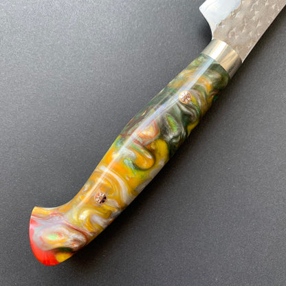 Petty Knife, SG2 Powder Steel, Western style acrylic handle, Tsuchime Finish - Yu Kurosaki