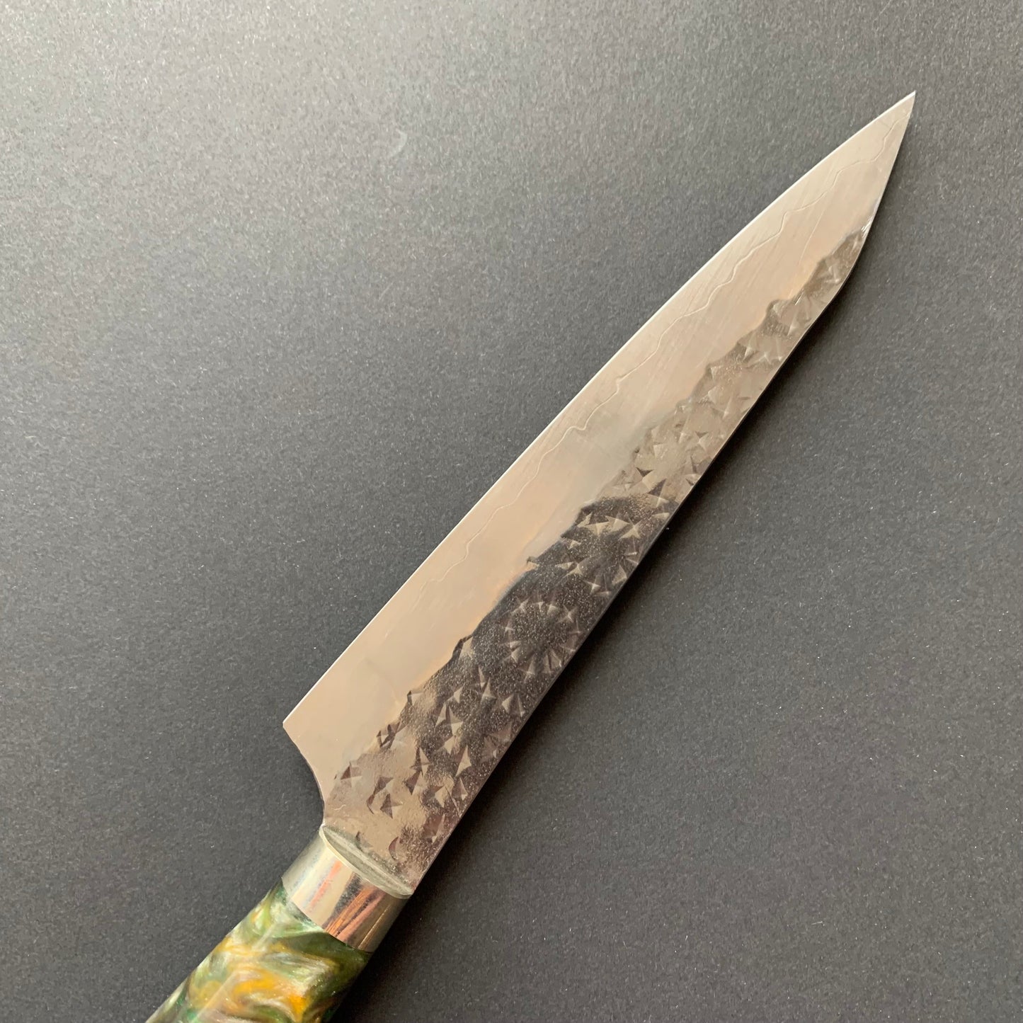 Petty Knife, SG2 Powder Steel, Western style acrylic handle, Tsuchime Finish - Yu Kurosaki