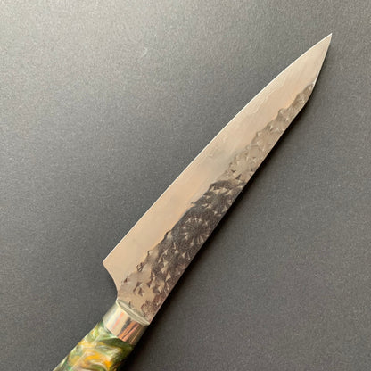Petty Knife, SG2 Powder Steel, Western style acrylic handle, Tsuchime Finish - Yu Kurosaki