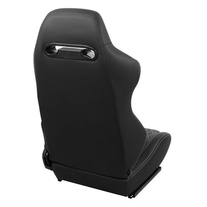 Pair of Microfiber Suede Style Fabric Reclinable Racing Seats