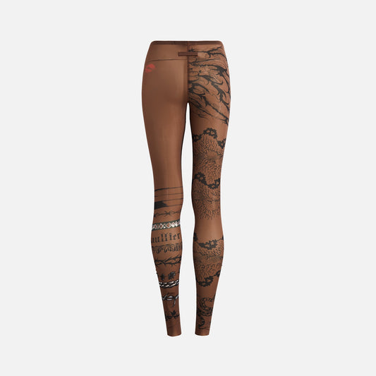 Jean Paul Gaultier x KNWLS Legging Printed Trompe L'Ceil Tattoo - Ebene