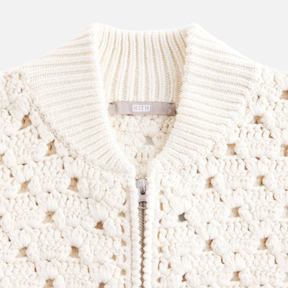 Kith Women Merritt Crochet Knit Bomber - Whisper