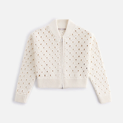 Kith Women Merritt Crochet Knit Bomber - Whisper