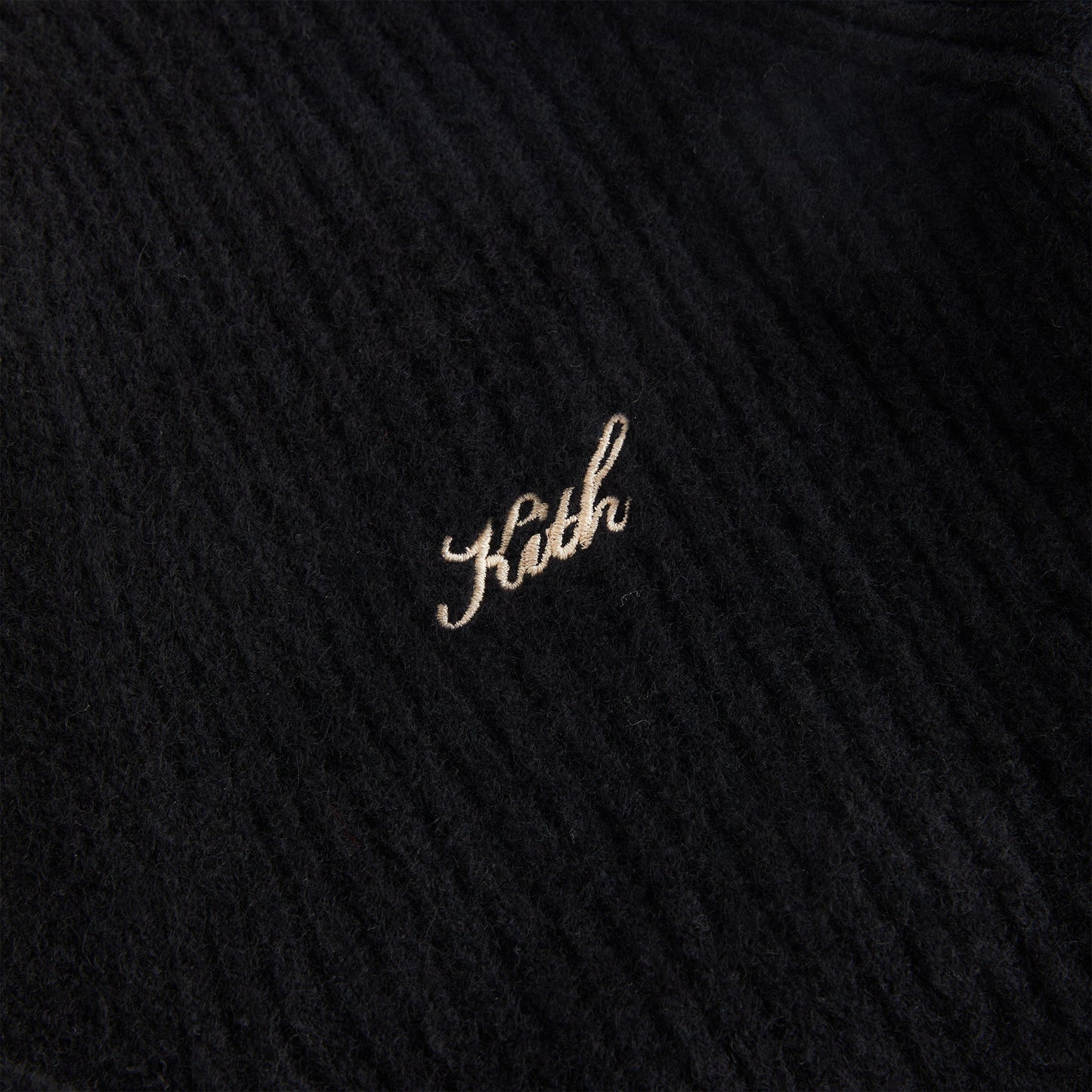 Kith Women Sydney Cropped Plush Rib Cardigan - Black