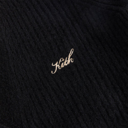 Kith Women Sydney Cropped Plush Rib Cardigan - Black