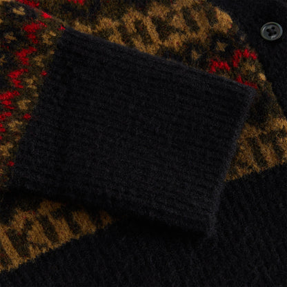 Kith Women Sydney Cropped Logo Fair Isle Cardigan - Black