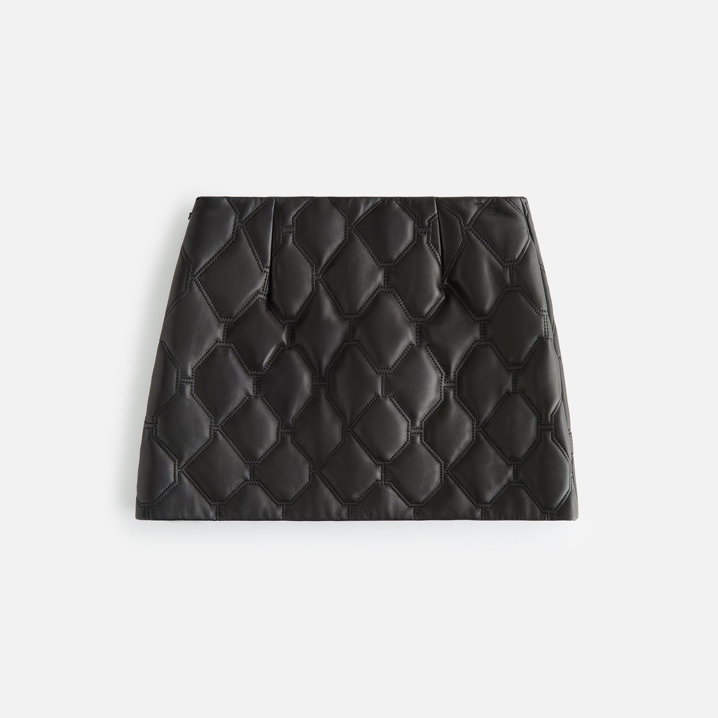 Kith Women Ashtyn Quilted Logo Leather Skirt - Black