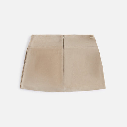 Kith Women Alba Suede Box Pleat Mini Skirt - Arch