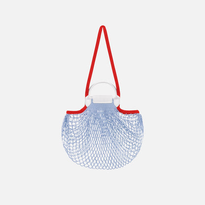 Longchamp Le Pliage Filet Tri Knit Bag - Baby Blue