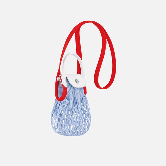 Longchamp Le Pliage Filet Tri Knit XS Crossbody Bag Baby - Sky Blue