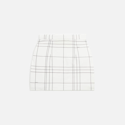 Marni Thin Check Skirt - Stone White