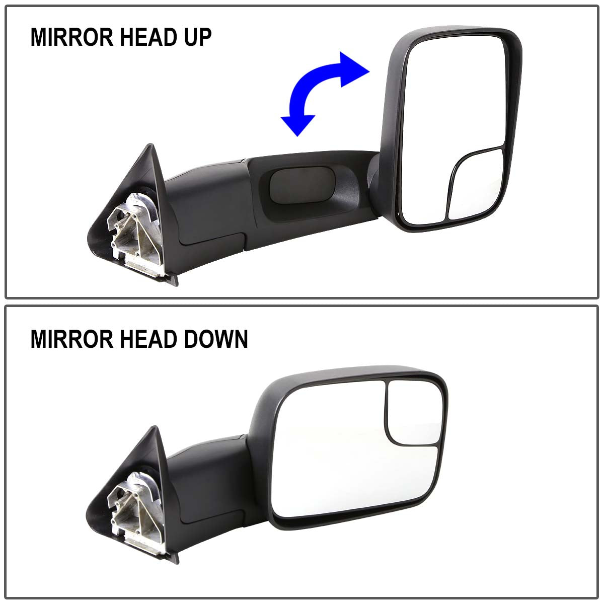 Manual Towing Mirrors (Pair)<br>94-02 Dodge Ram 1500 2500 3500