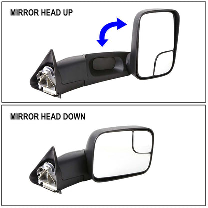 Manual Towing Mirrors (Pair)<br>94-02 Dodge Ram 1500 2500 3500