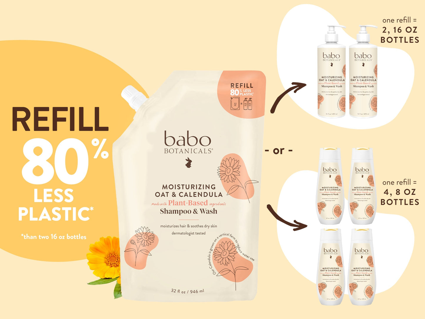 Moisturizing Shampoo & Wash Refill 32oz