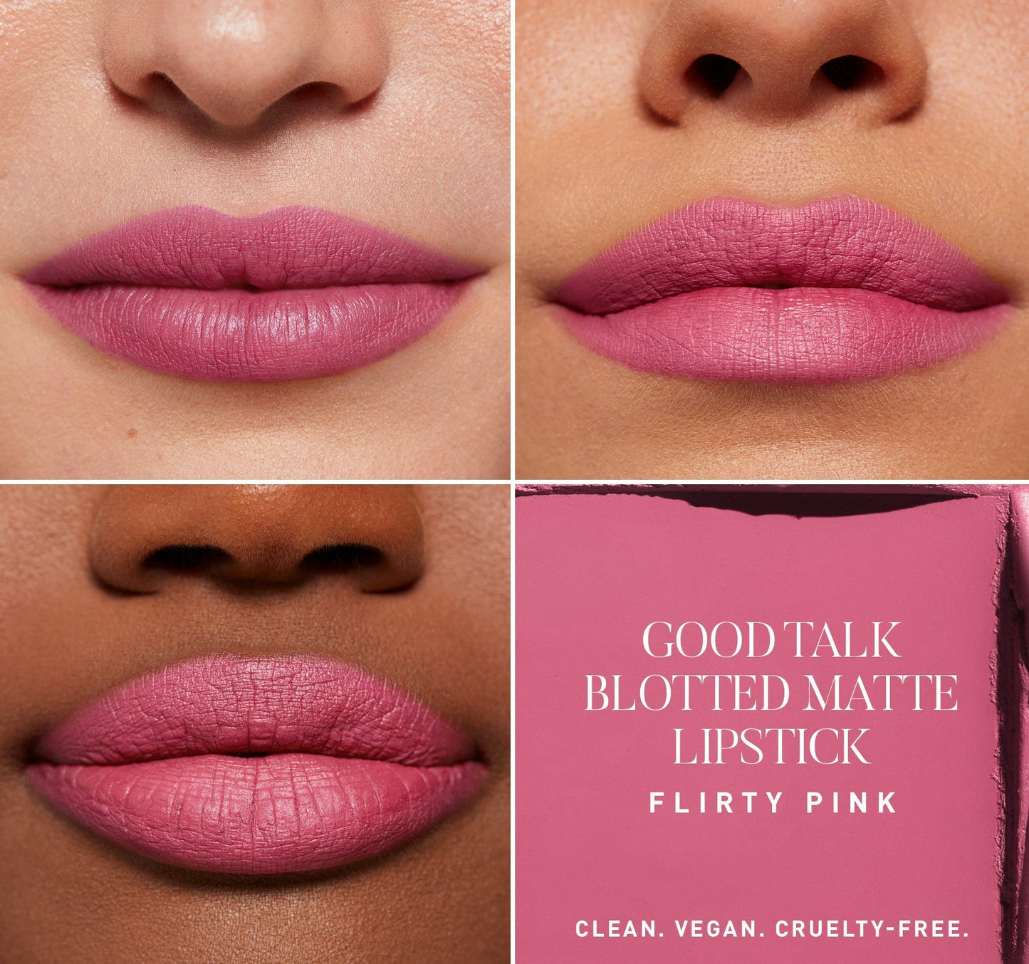 Good Talk Blotted Matte Lipstick- Flirty Pink