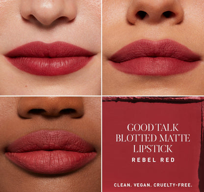 Good Talk Blotted Matte Lipstick- Rebel Red
