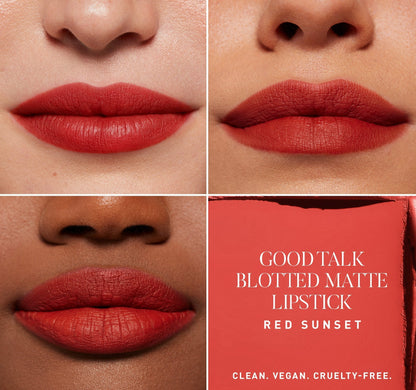 Good Talk Blotted Matte Lipstick- Red Sunset