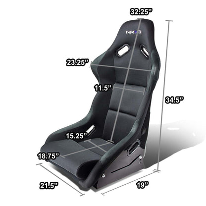 Fiber Glass Bucket Racing Seat 23 W x 18 D x 34 H in. - FRP-300BK