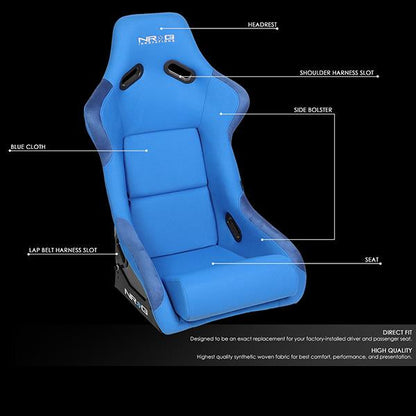 Fiber Glass Bucket Racing Seat 23 W x 18 D x 34 H in. - FRP-300BL