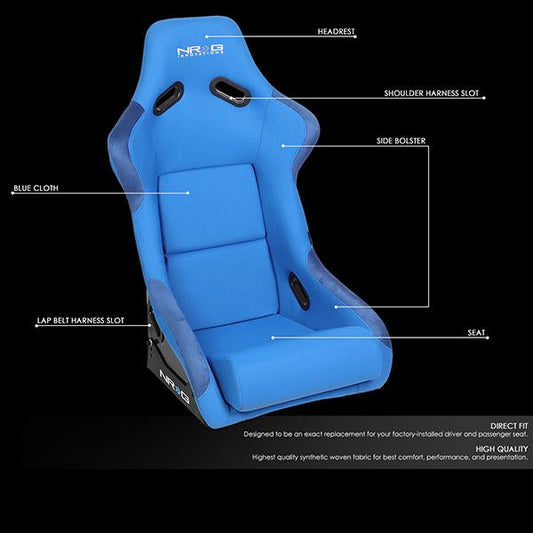 Fiber Glass Bucket Racing Seat 23 W x 18 D x 34 H in. - FRP-300BL