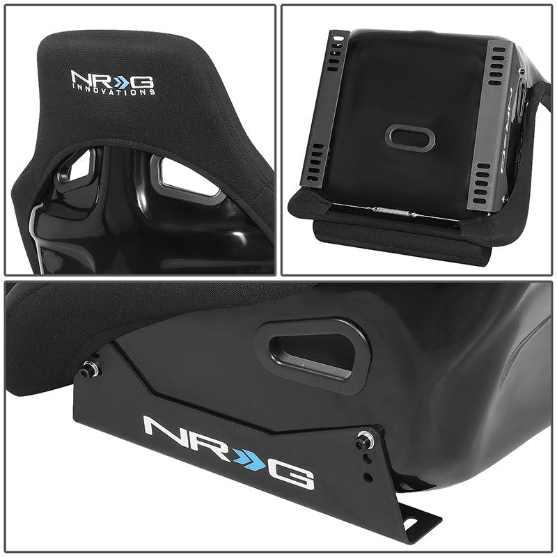 Pair Black Fiber Glass Bucket Racing Seats - FRP-301-X2