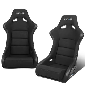 Pair Black Fiber Glass Bucket Racing Seats - FRP-301-X2