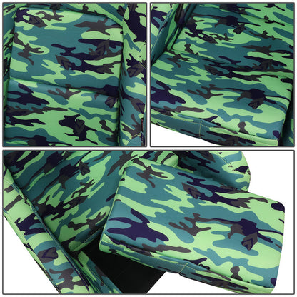 Green Camo Vegan Satin Racing Seats w/Mount Bracket - FRP-302-GIJ